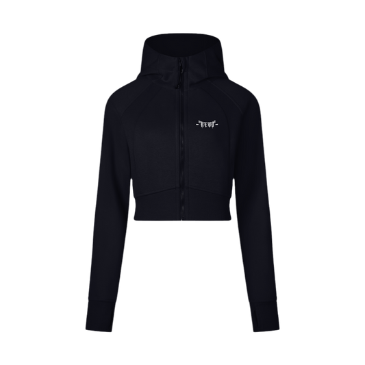 Cropped Zip-Through Hoodie