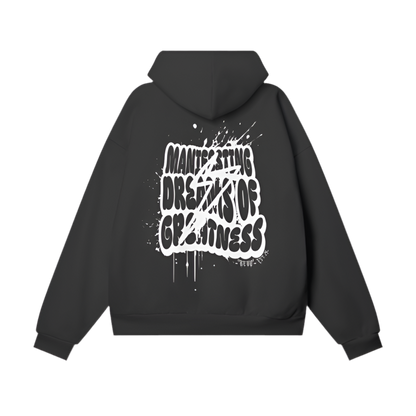 "A Black Hoodie" - Manifest Greatness- 460 GSM