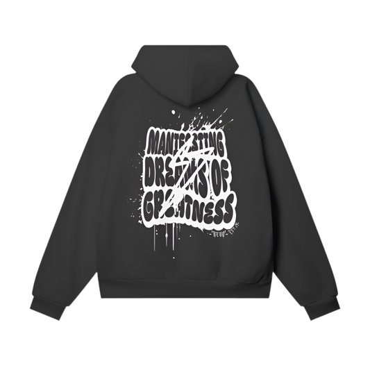 "A Black Hoodie" - Manifest Greatness- 460 GSM
